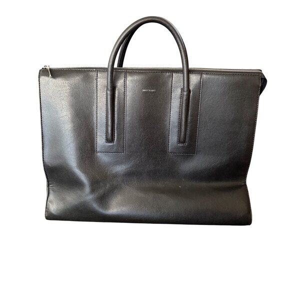 Matt & Nat Vegan Leather Black Tote Bag - Picture 1 of 10